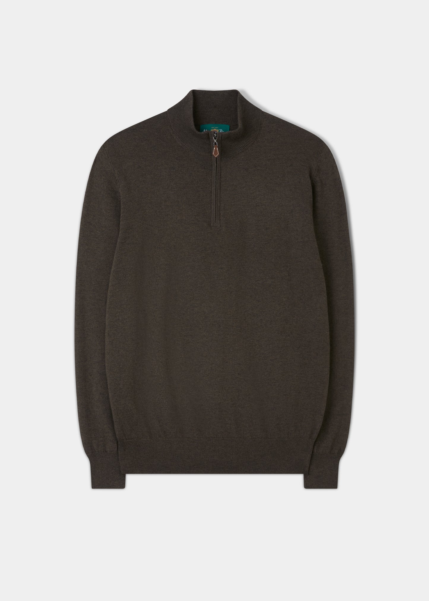 Ashfield 1/4 Zip Cotton Merino Jumper I Seaweed