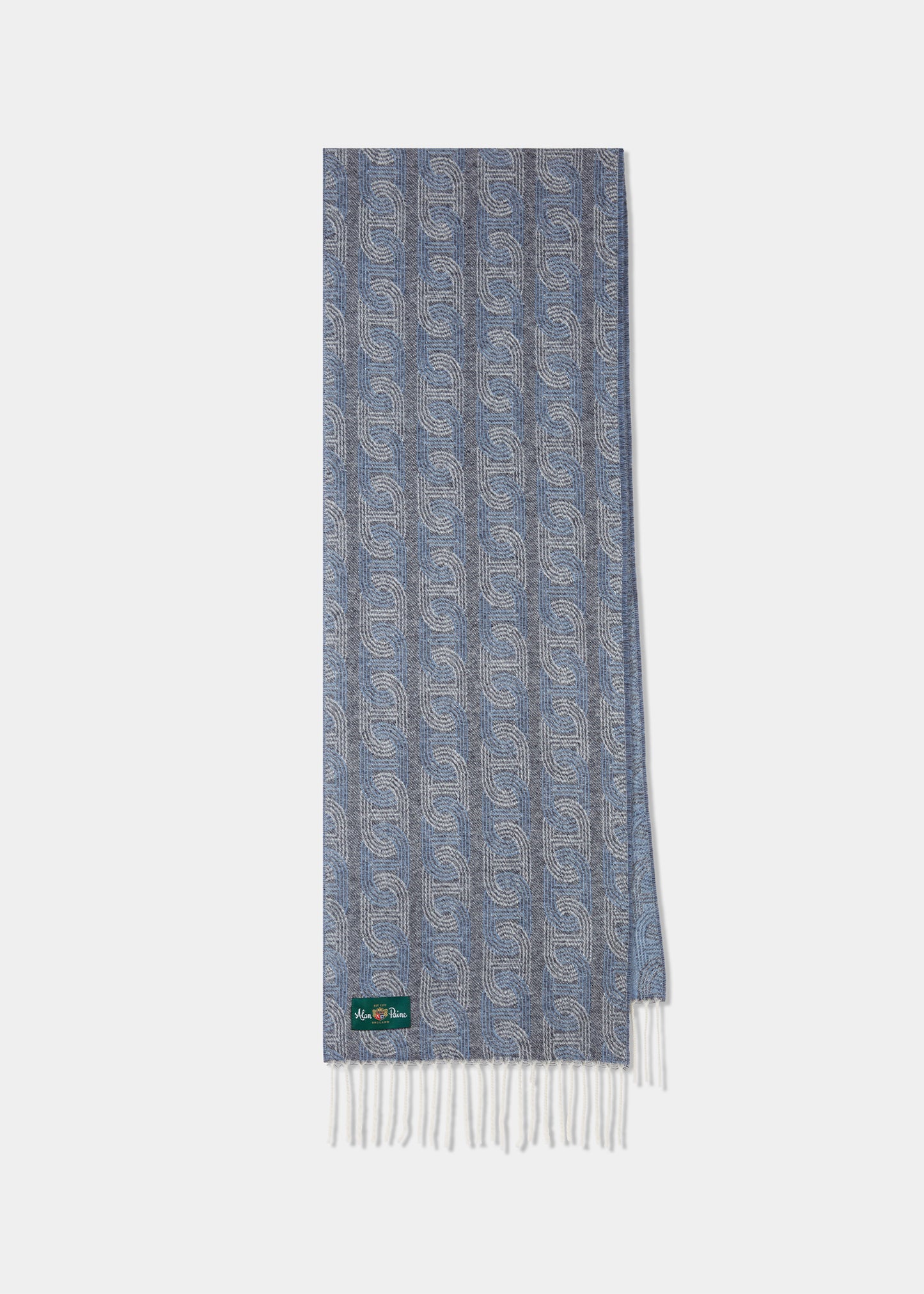 Wolvey Mönstrad Cashmere Scarf I Grå