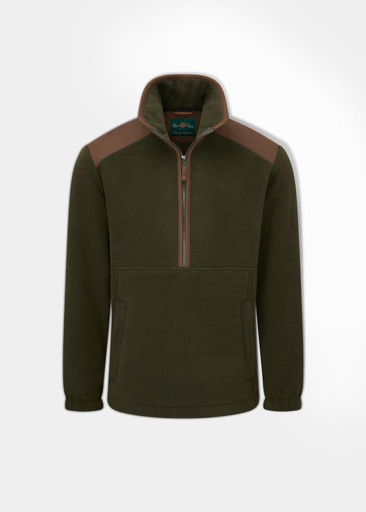 Aylsham Men's Half Zip Fleece Jacket In Green