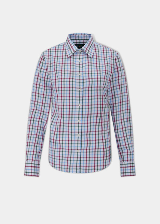 Bromford Ladies Cotton Check Shirt In Wine