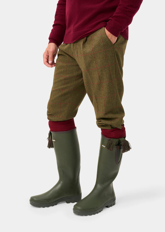 Combrook Men's Tweed Water Repellent Shooting Breeks in Sage - Regular Fit
