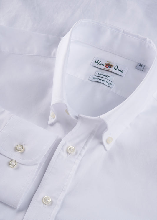 Men's Cotton Long Sleeve Shirt in White