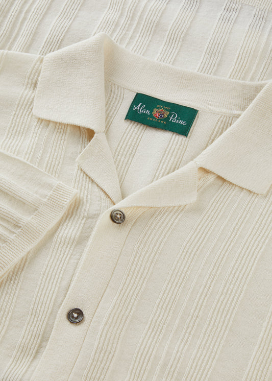 Men's Cotton Revere Collar Shirt in White