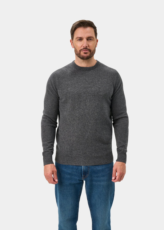 Brisbane Geelong Wool Crew Neck Jumper In Derby - Regular Fit