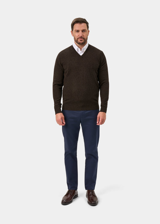 Albury Geelong Wool Jumper in Cocoa - Regular Fit