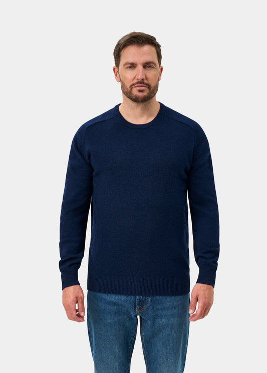 Dorset Lambswool Crew Neck Jumper In Indigo - Classic Fit