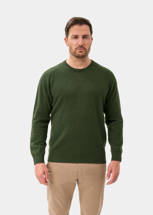 Men's Lambswool Crew Neck Jumper in Rosemary