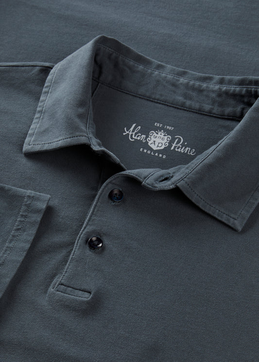 Men's Pique Cotton Polo Shirt in Navy