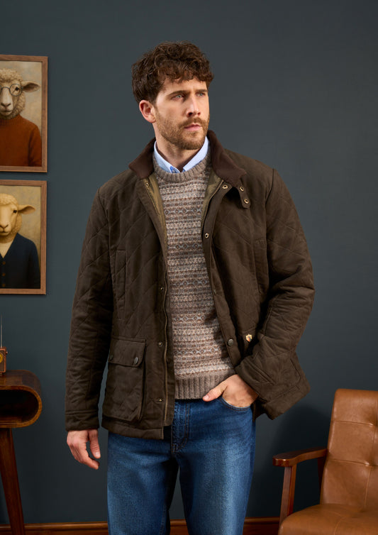 Mens-Quilted-Jacket-Olive