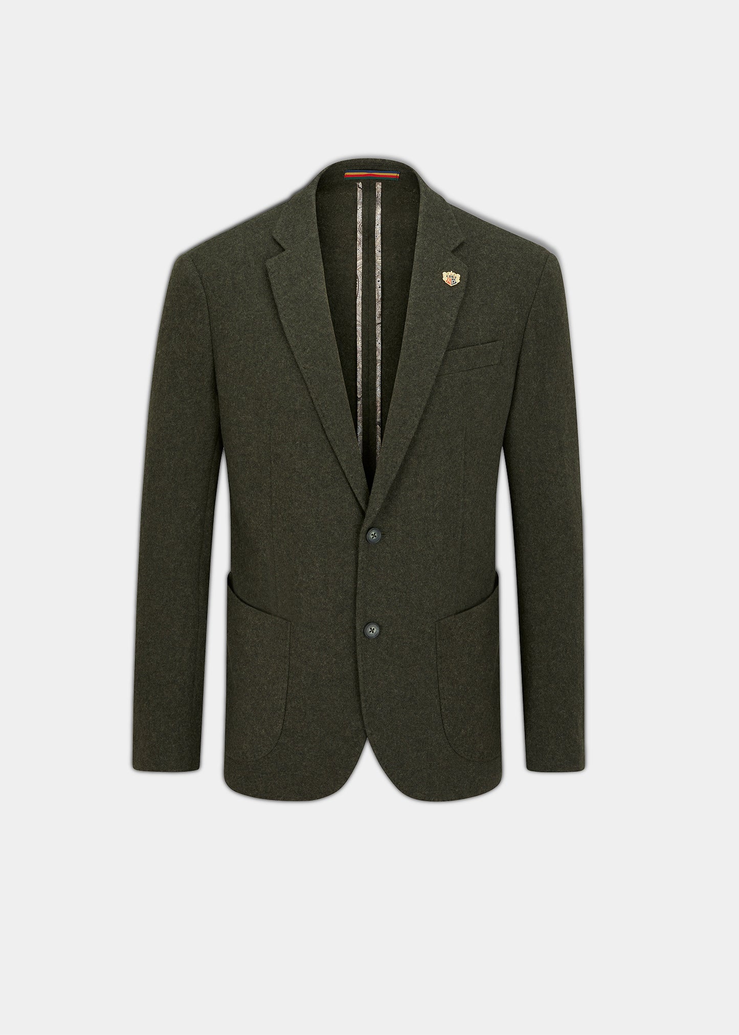 Richmond stickad blazer för män i olivgrönt