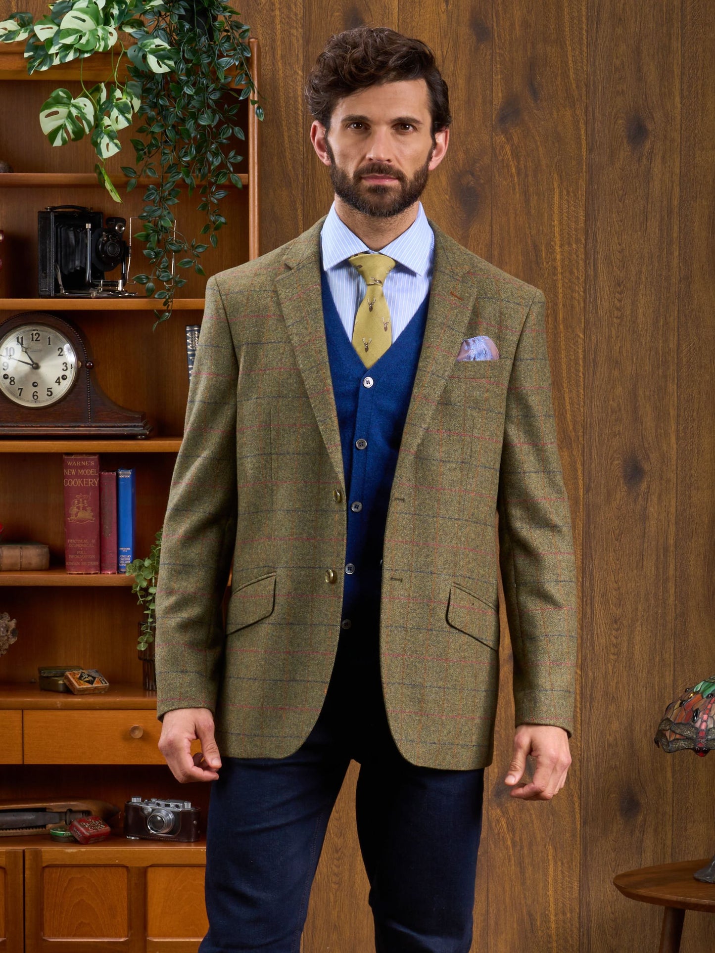 Surrey Tweed Lined Blazer In Meadow