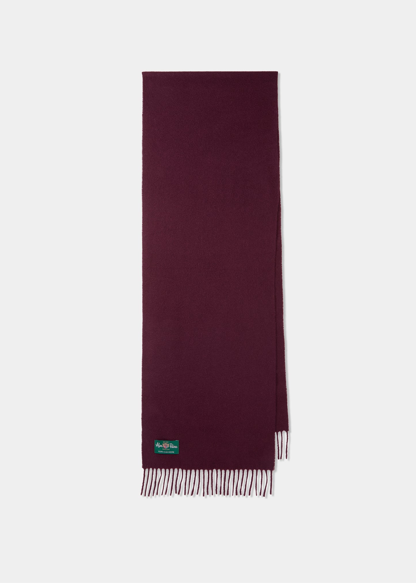 Risbury herr Cashmere enfärgad scarf i vinrött