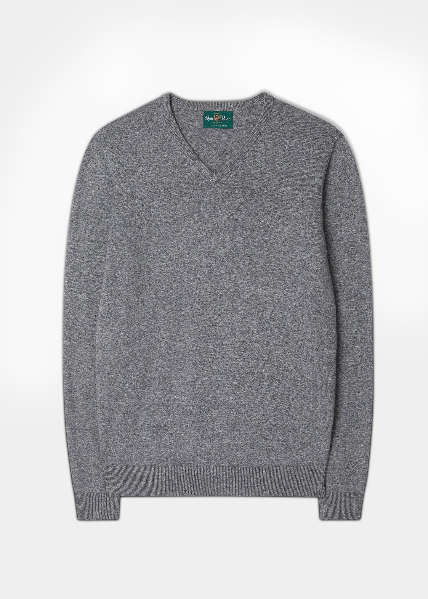 Men's Cotton Cashmere V-Neck Jumper In Mercury