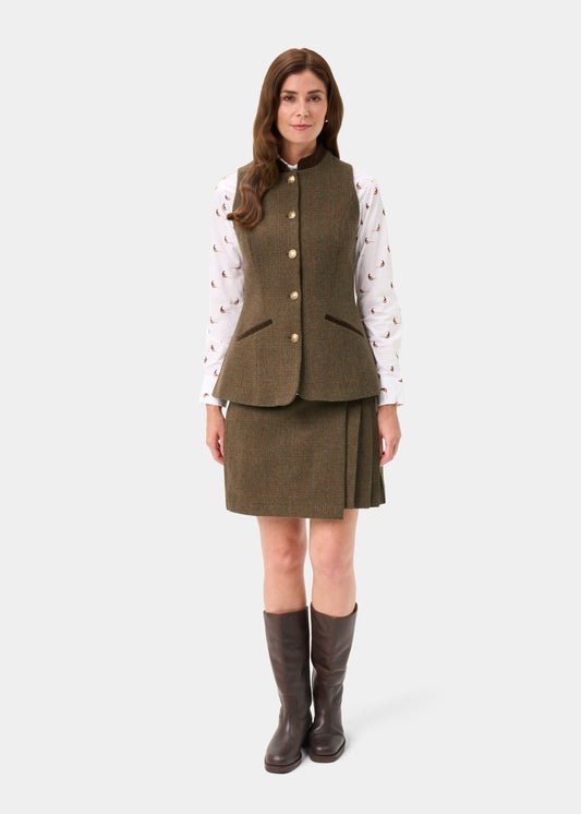 Surrey Ladies Tweed Waistcoat in Field Maple - Regular Fit