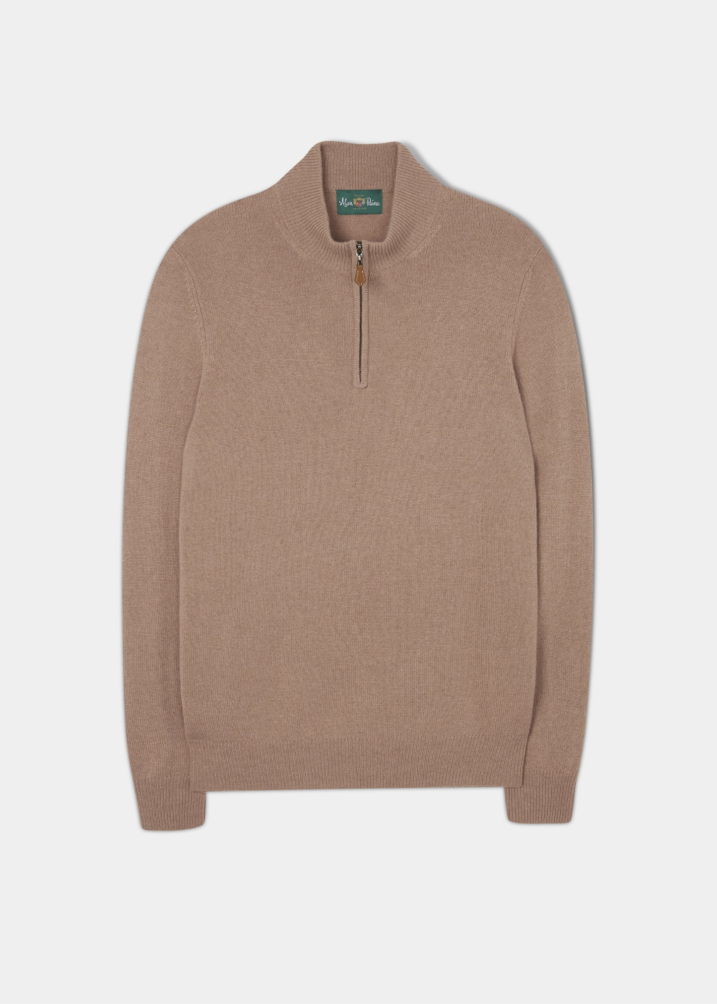 Sutherland Lambswool 1/4 Zip Jumper in Camel