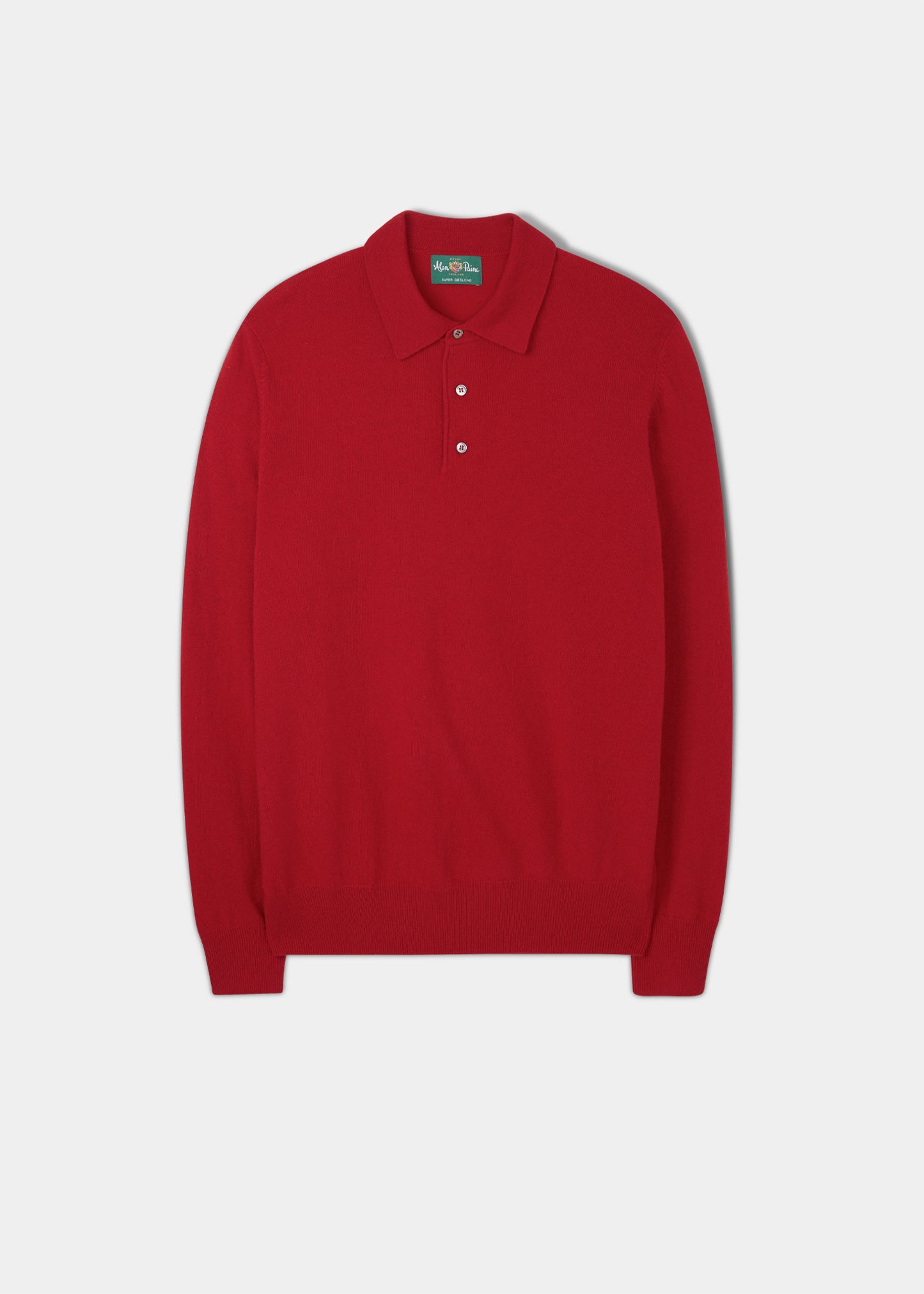 Geelong lammull långärmad pikétröja för män i Aztec- Normal passform