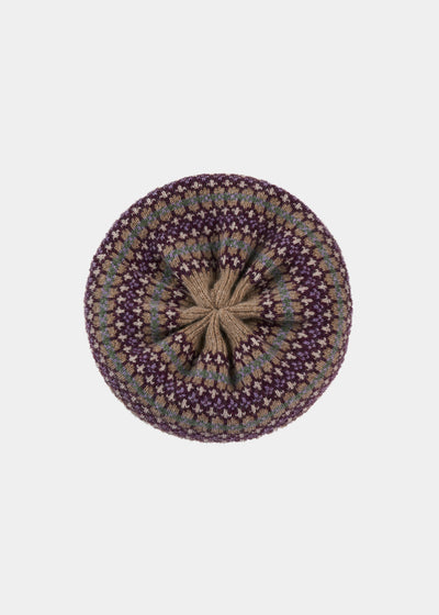 Imogen Ladies Knitted Wool Beret In Pecan