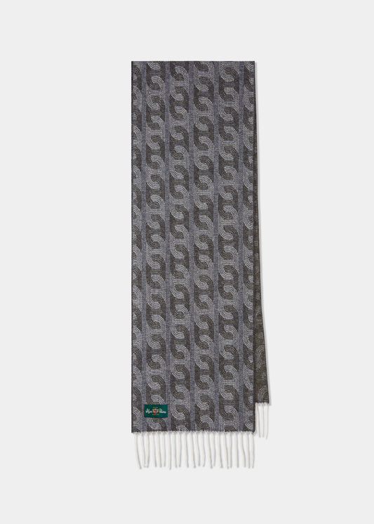 Wolvey Mönstrad Cashmere Scarf I Olive