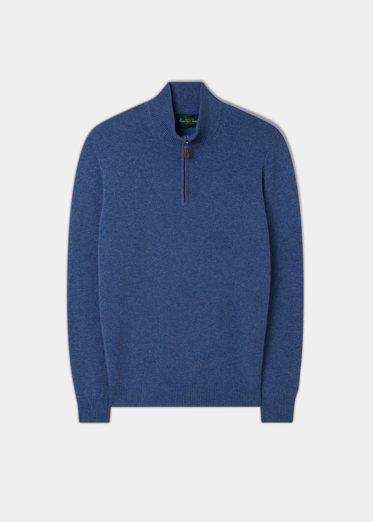Men's Lambswool 1/4 Zip Jumper in Jeans