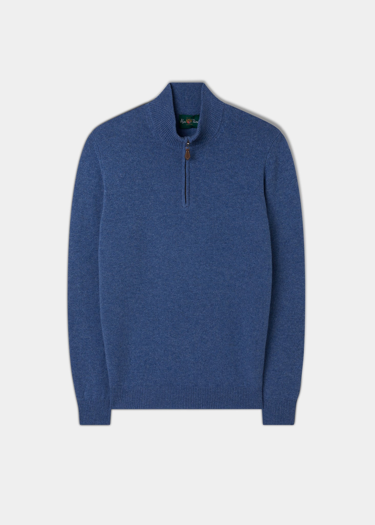 Men's Lambswool 1/4 Zip Jumper in Jeans
