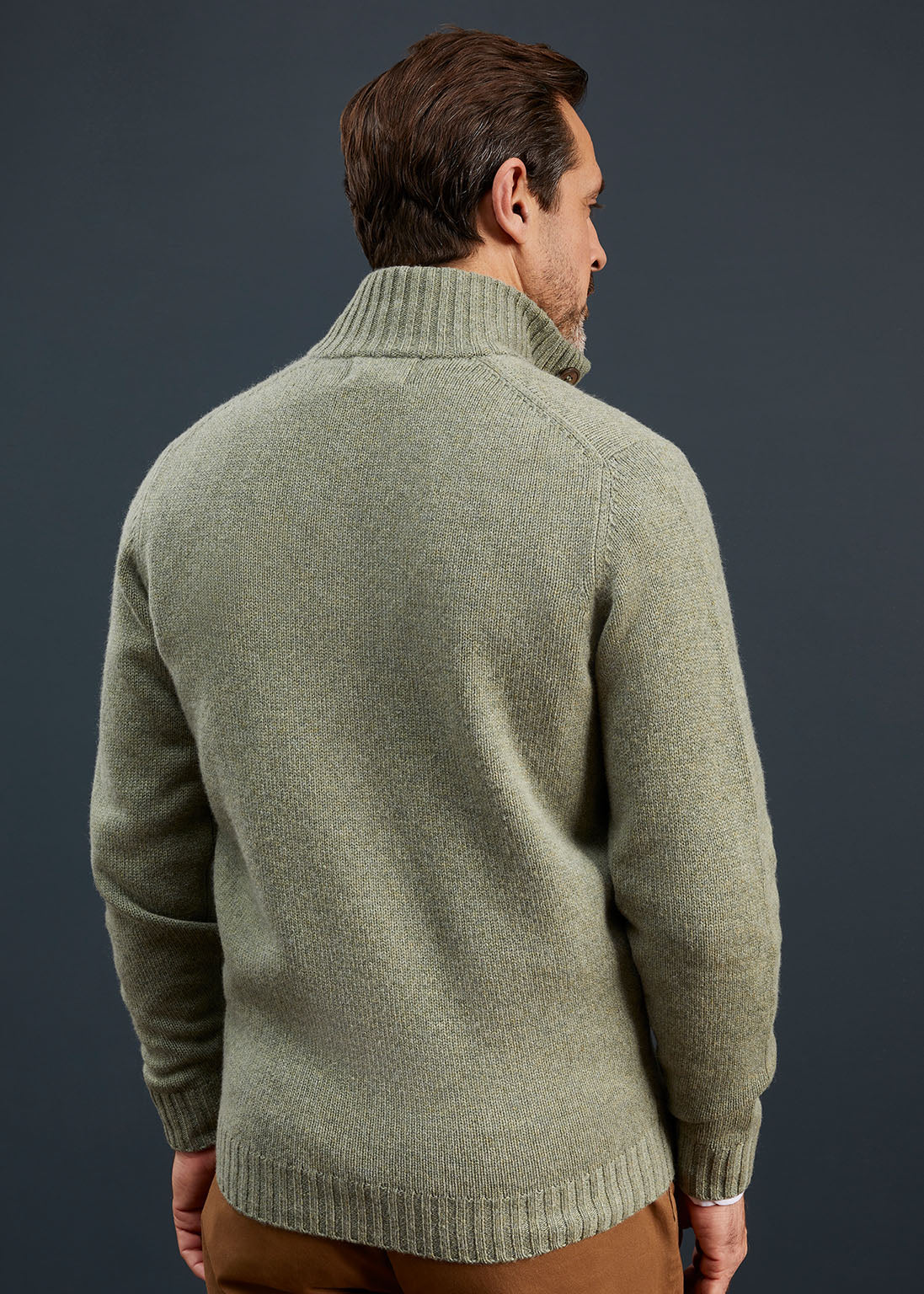 Men's Lambswool Buttoned Jumper In Orchard