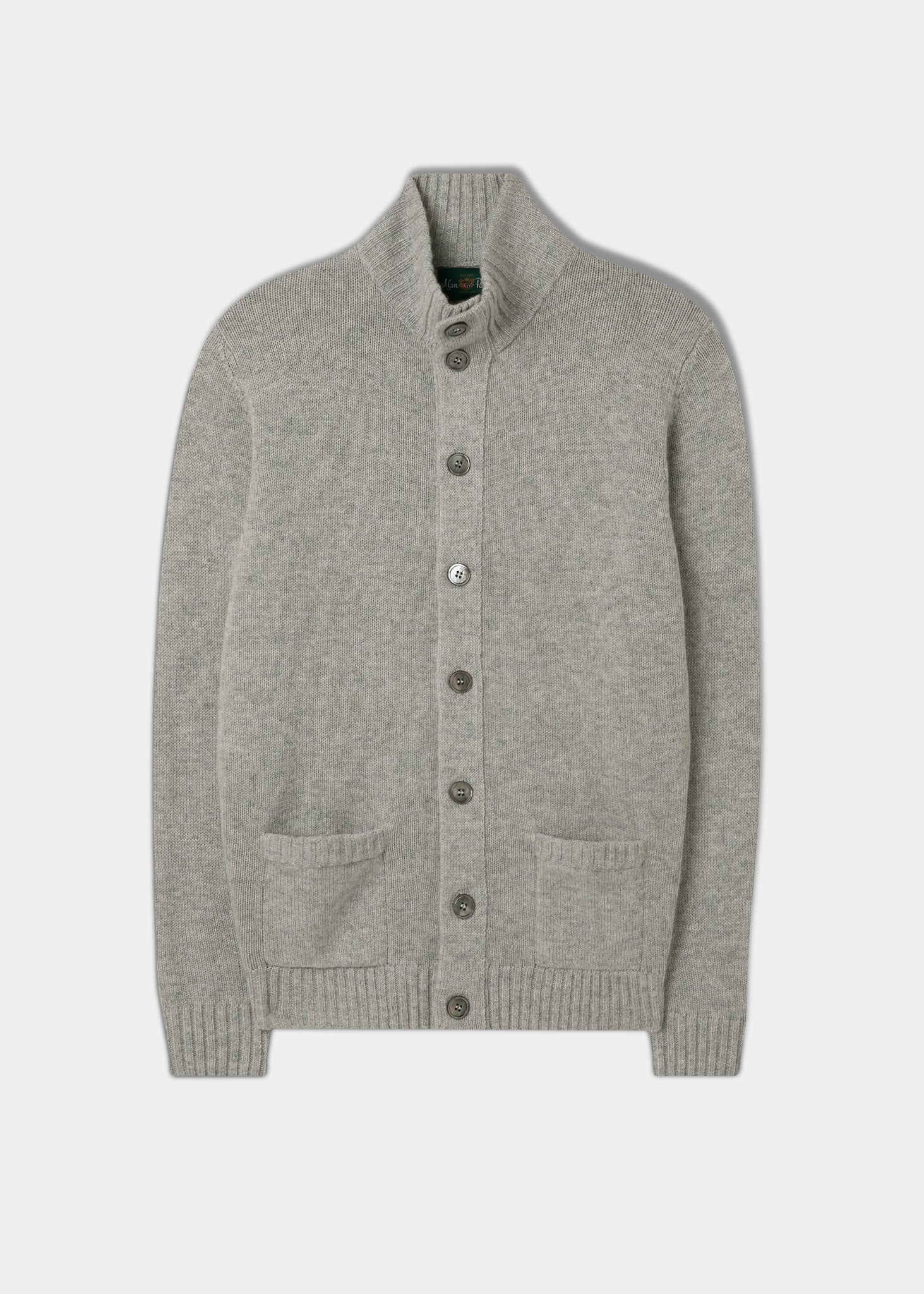 Men's Lambswool Buttoned Jumper In Pearl Grey