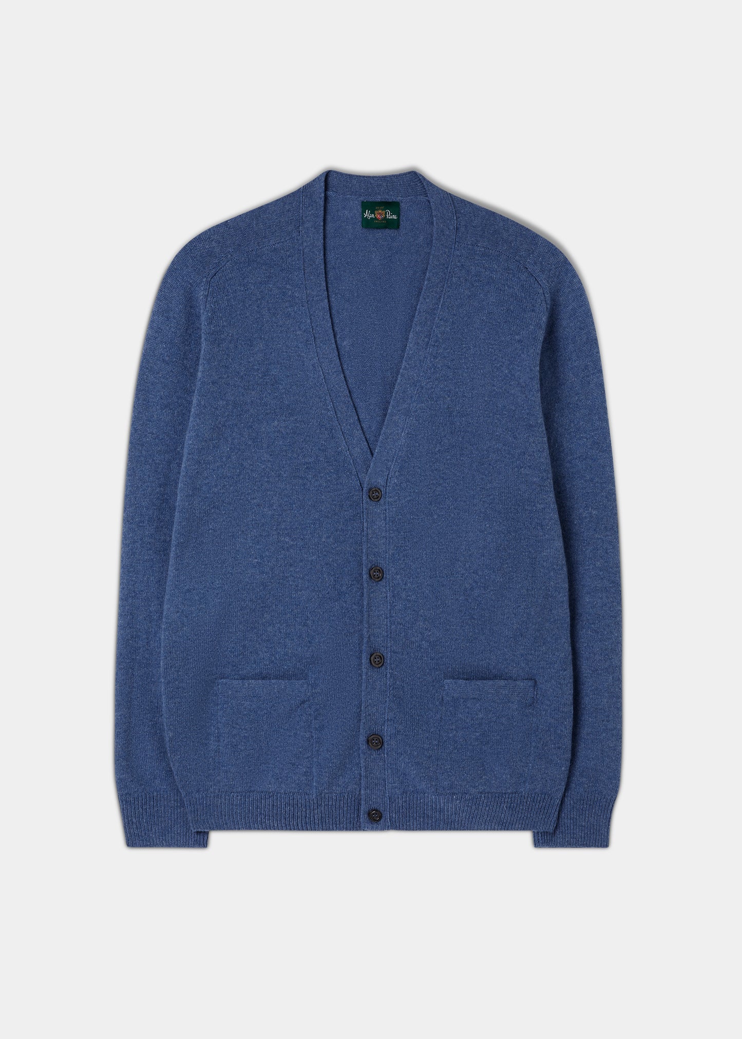 Men's Lambswool Cardigan in Jeans
