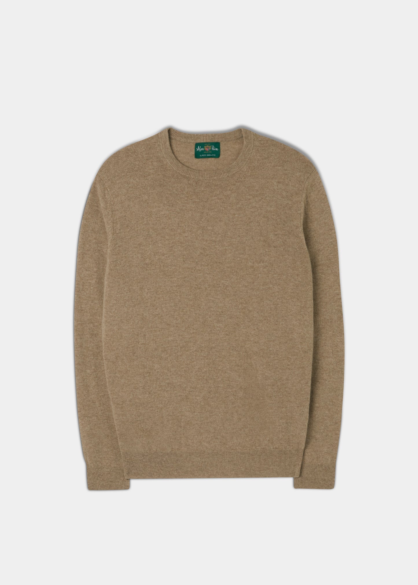 Men's Geelong Lambswool Crew Neck Jumper In Beige