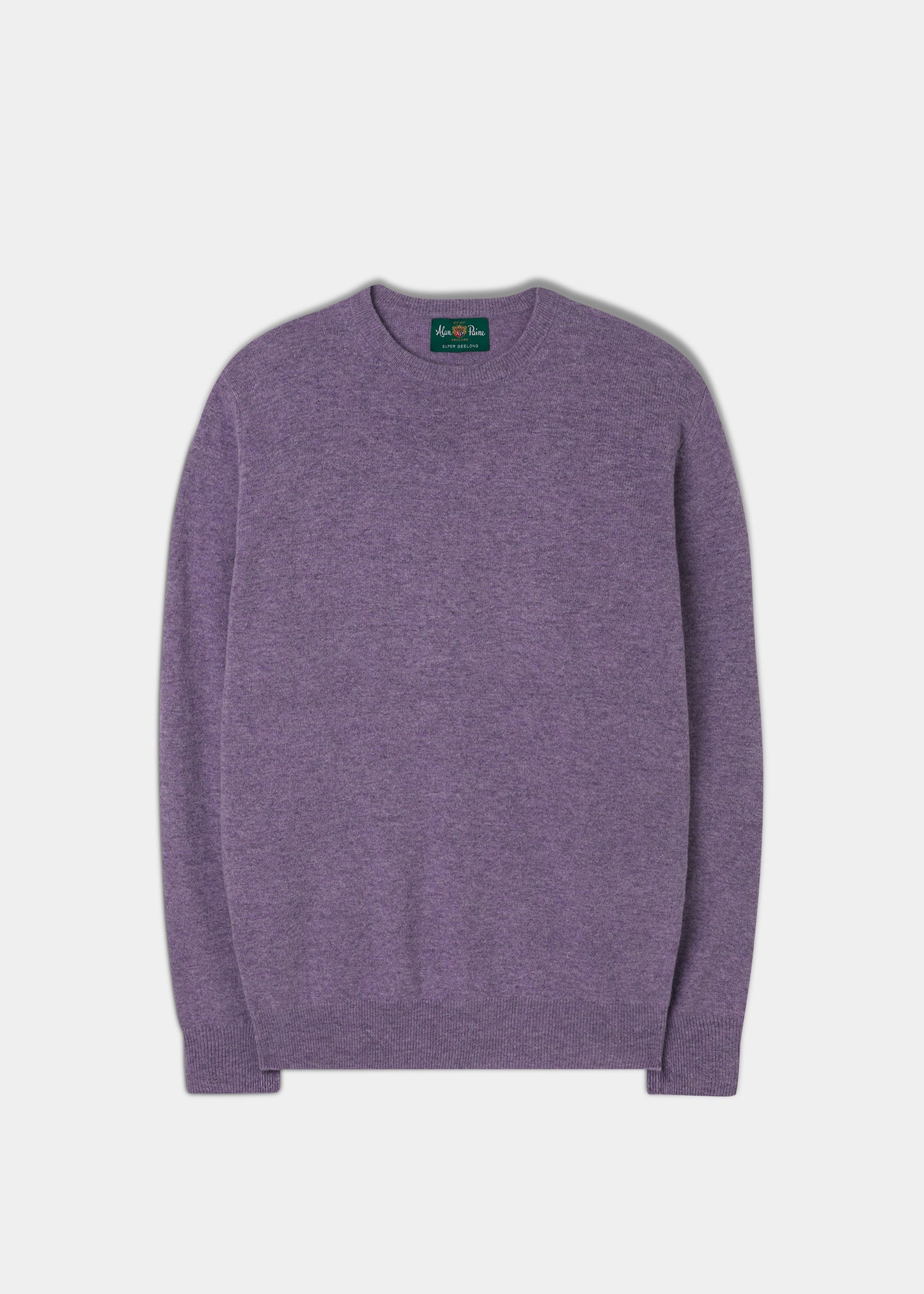 Men's Geelong Lambswool Crew Neck Jumper In Purple Heat
