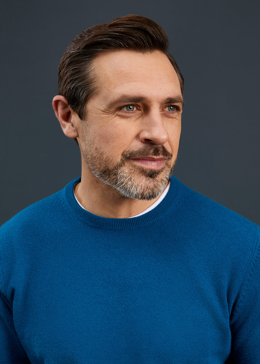 Men's Geelong Lambswool Crew Neck Jumper In Teal 