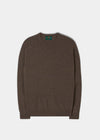 Men's Geelong Lambswool Crew Neck Jumper In Tobacco