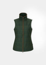 Didsmere Ladies Technical Tweed Gilet In Myrtle