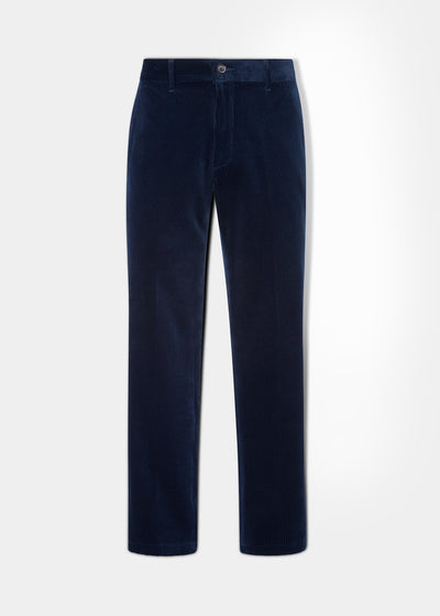 Men's Cotton Cord Trousers In Navy.