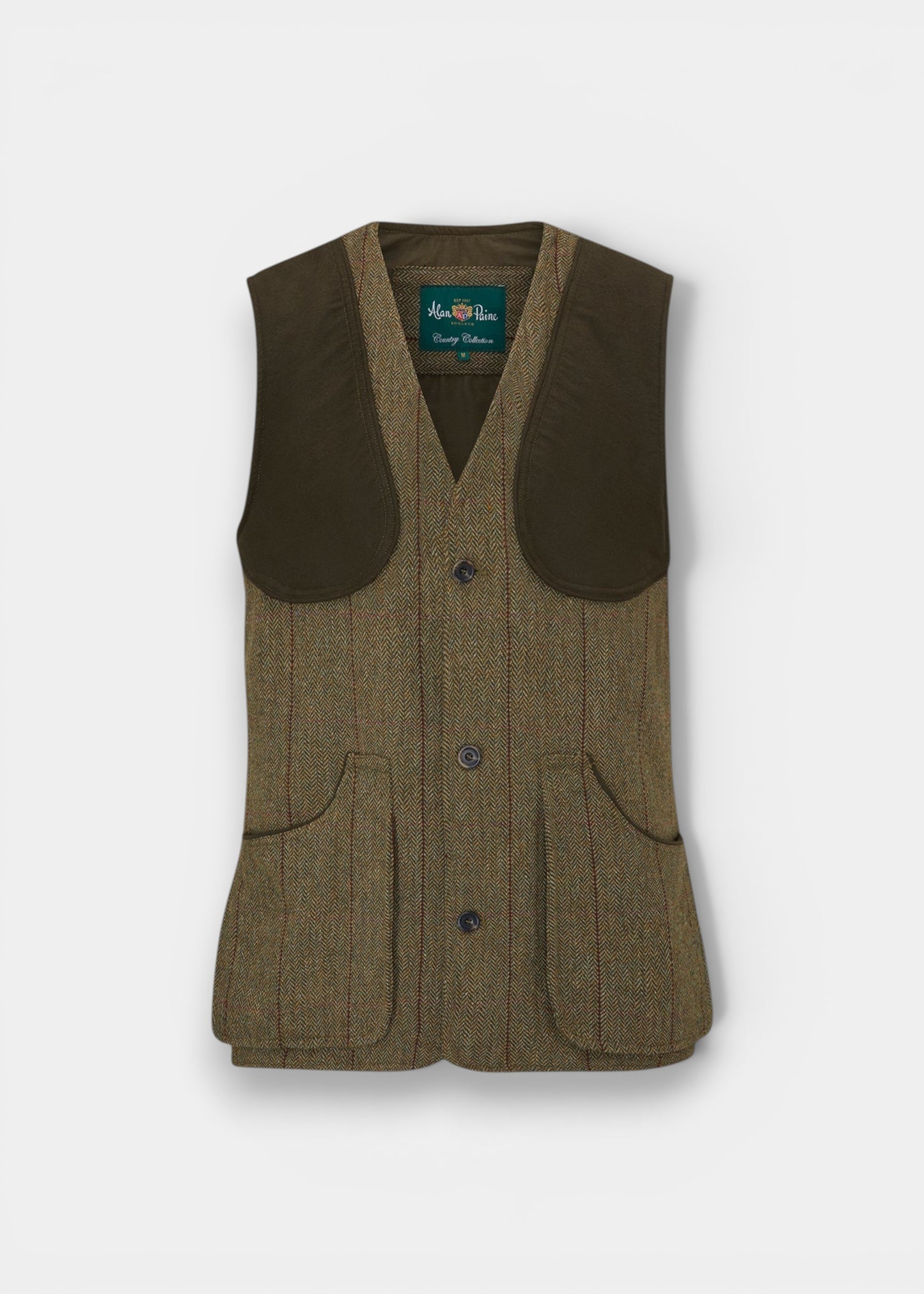 Rutland Men's Tweed Water Repellent Shooting Waistcoat in Oakley  -  Shooting Fit