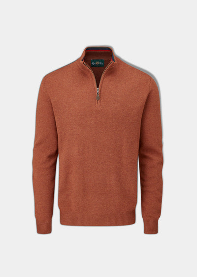 Streetly Men's 1/2 Zip Mock Neck Jumper In Tiger