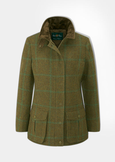 Surrey Ladies Tweed Coat In Marsh