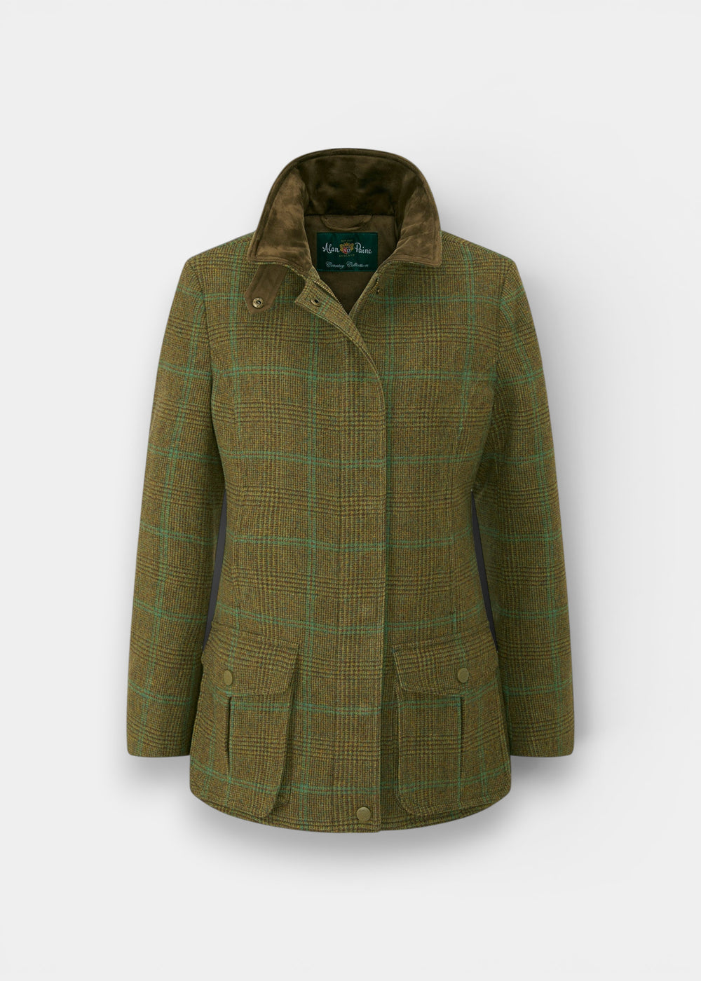 Surrey Ladies Tweed Water Repellent Coat in Marsh  -  Regular Fit