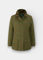 Surrey Ladies Tweed Water Repellent Coat in Marsh  -  Regular Fit