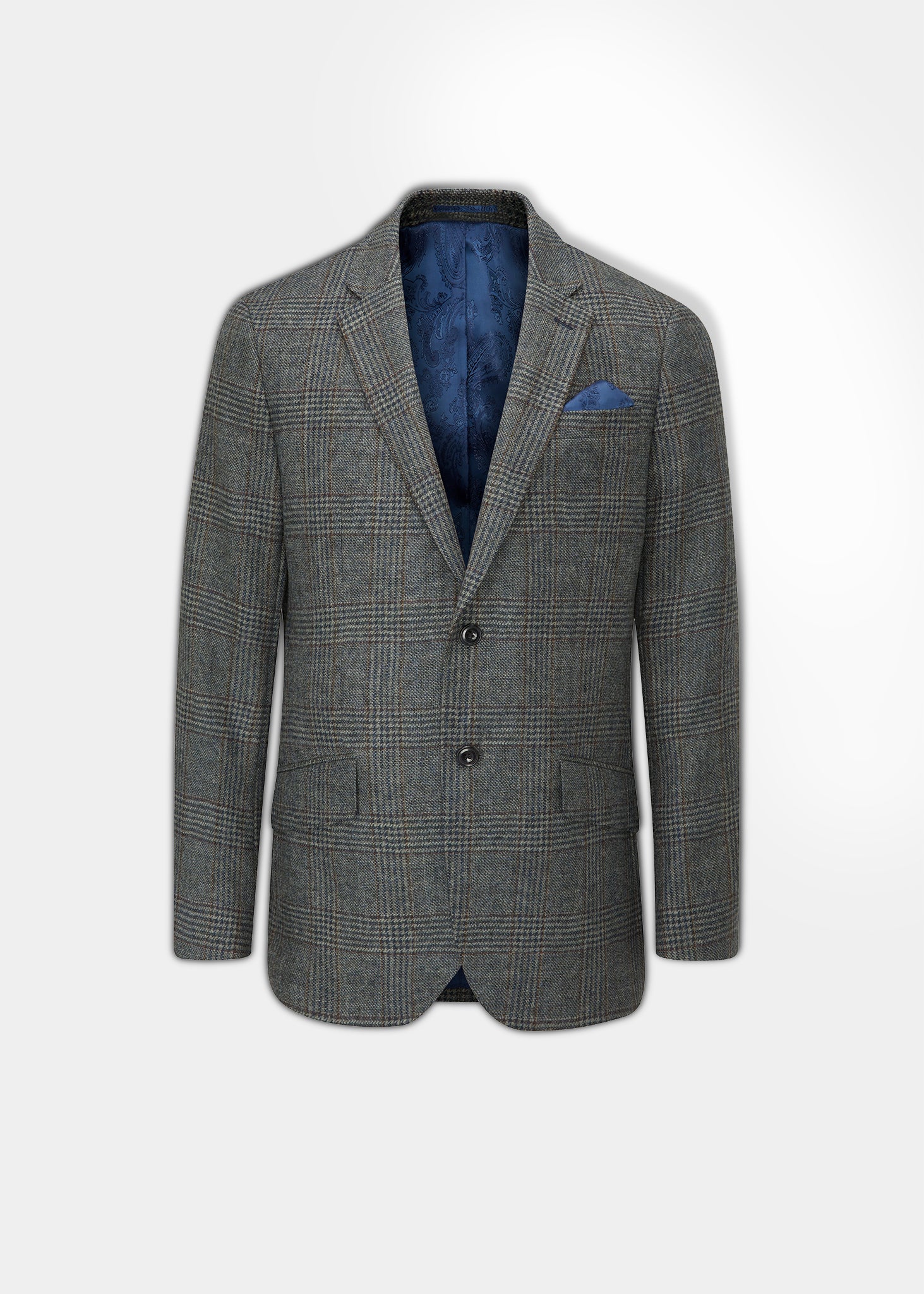 Surrey Tweed Lined Blazer In Blue Check