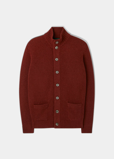 Landford Men's Lambswool Buttoned Jumper In Sienna