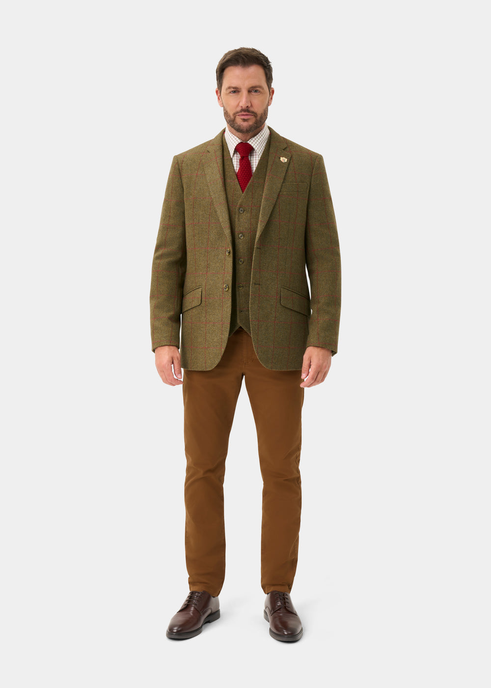 Combrook Men's Tweed Water Repellent Sports Blazer in Sage  -  Regular Fit