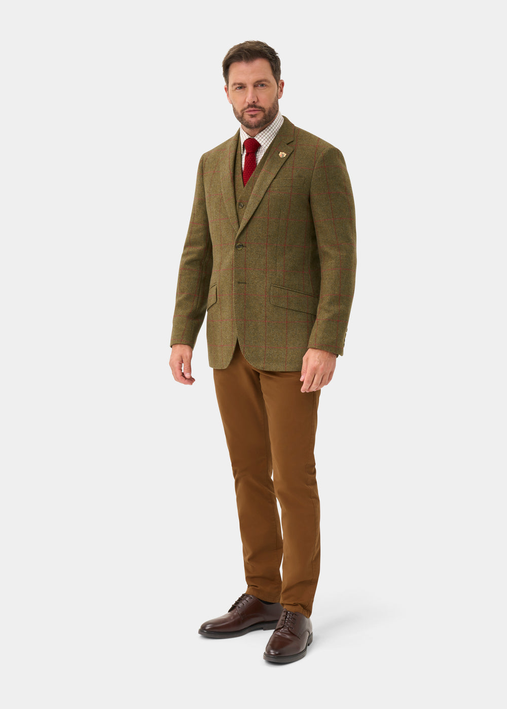 Combrook Men's Tweed Water Repellent Sports Blazer in Sage  -  Regular Fit