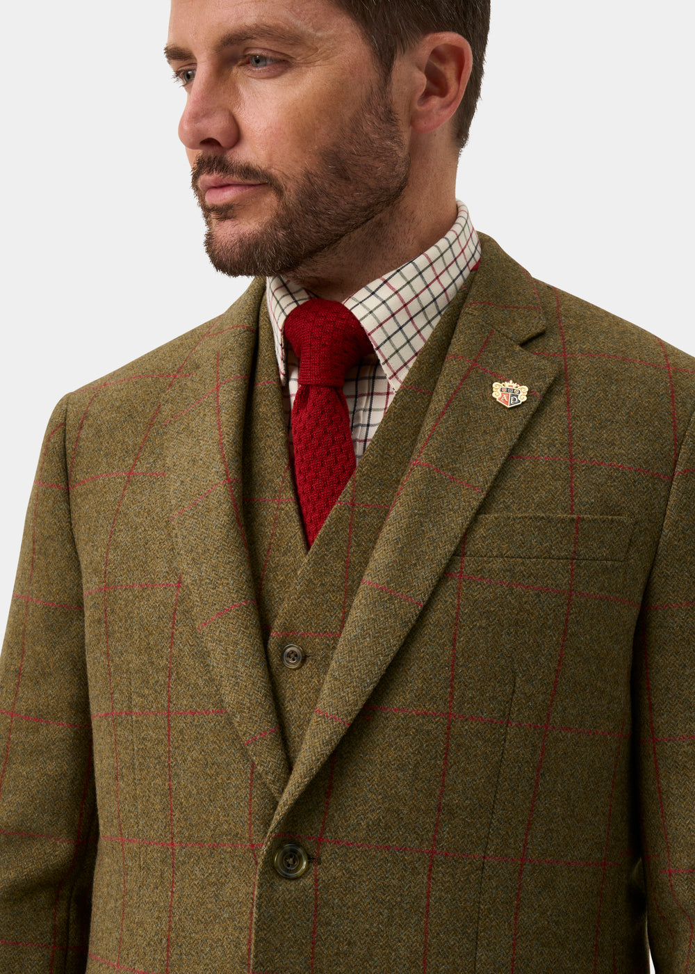Combrook Men's Tweed Water Repellent Sports Blazer in Sage  -  Regular Fit
