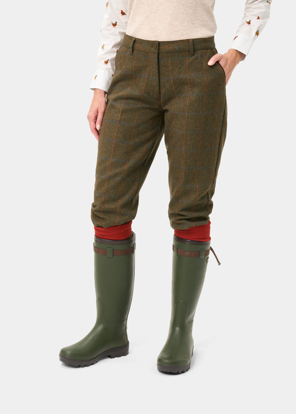 Combrook Ladies Tweed Shooting Breeks In Willow