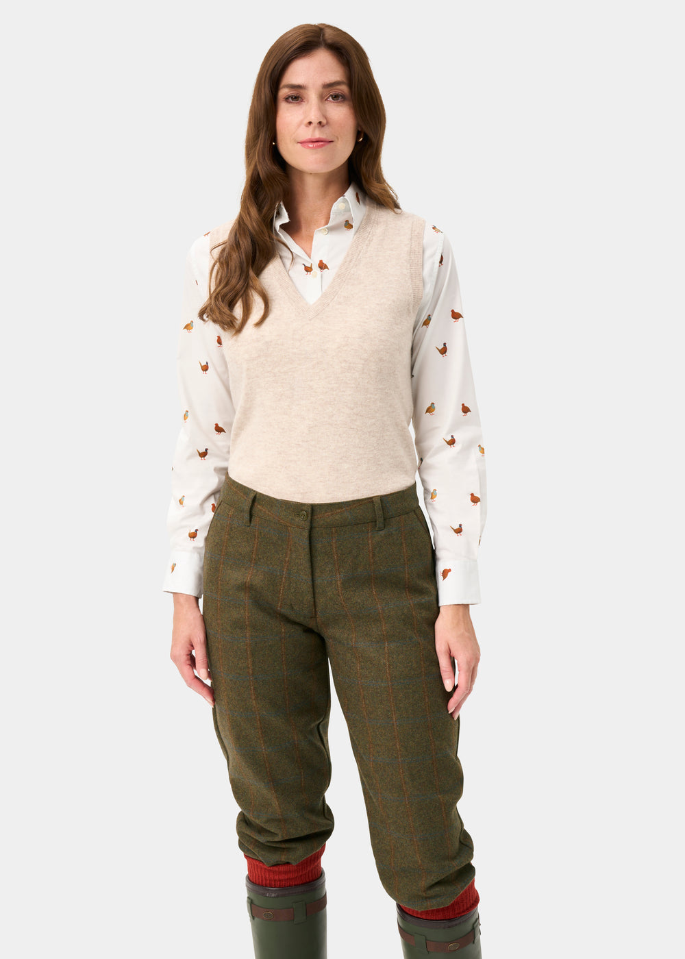 Combrook Ladies Tweed Shooting Breeks In Willow