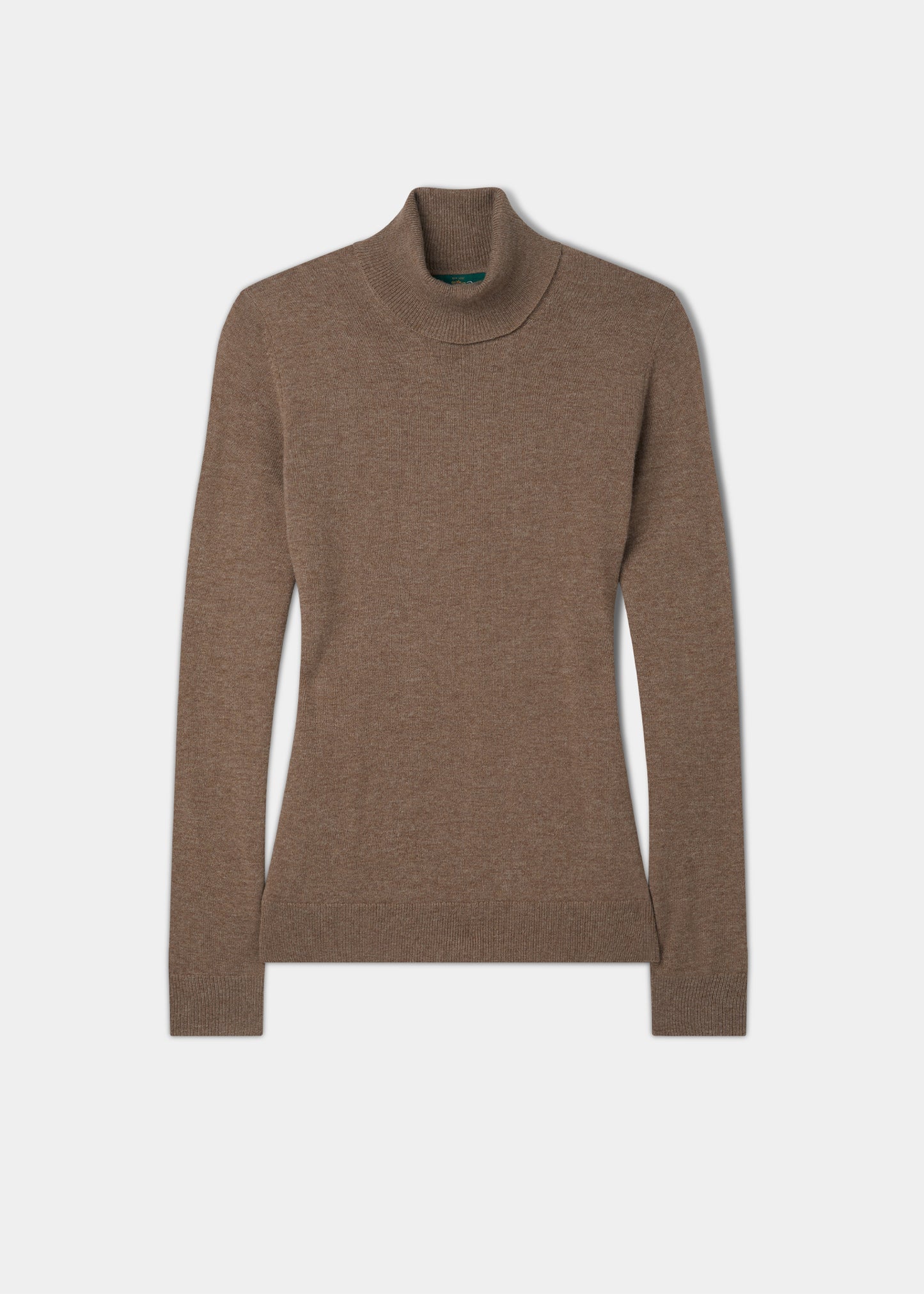 Clara Ladies Wool and Cashmere Roll Neck Jumper In Pecan