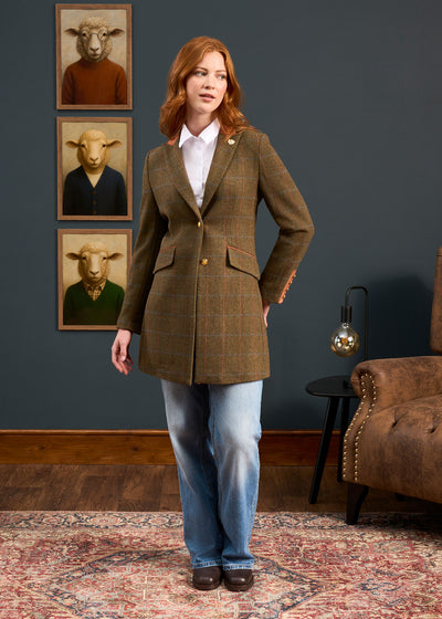 Combrook Ladies Mid-Thigh Coat In Willow - Regular Fit