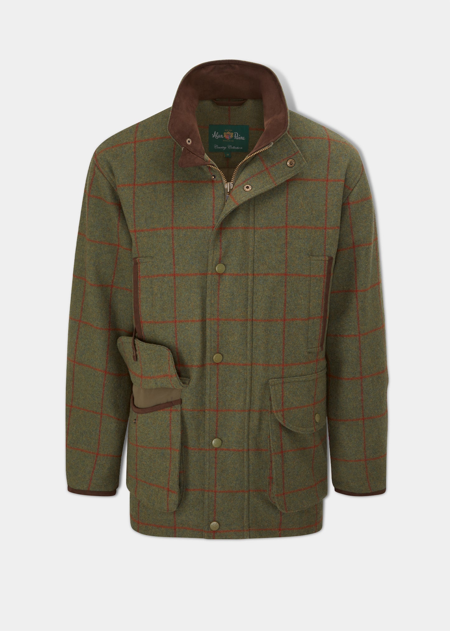 Combrook Tweed-skyttejacka för män i Vassgrön - Skyttepassform
