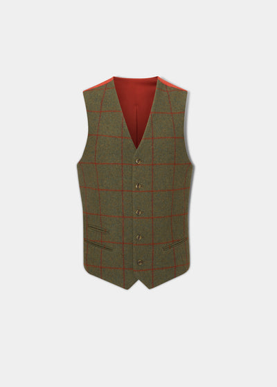 Combrook Men's Tweed Lined-Back Waistcoat In Reed
