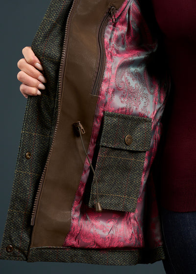 Didsmere Ladies Technical Tweed Coat In Myrtle 